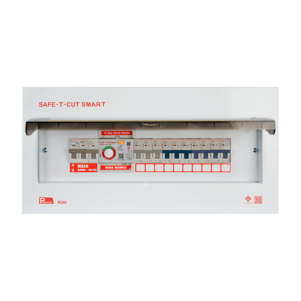 ชุดตู้คอนซูเมอร์ 10 ช่อง เบรคเกอร์กันดูด 50 แอมป์ เซฟ-ที-คัท สมาร์ท รุ่น PREMIER RCBO_0